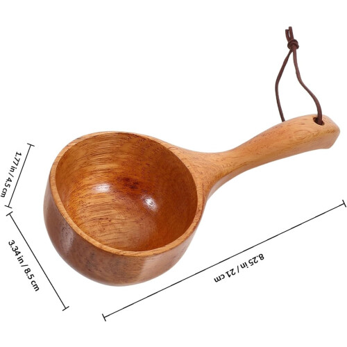 2pcs Wooden Soup Ladle Set for Kitchen Use, 100ml Capacity 1