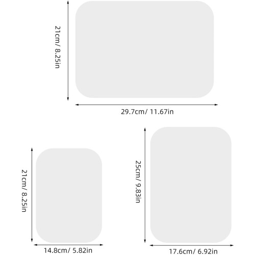 Lot de 3 tableaux blancs effaçables à sec double face, petits formats A5, A4 et B5 1