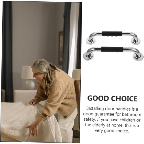 2pcs Thickened Bathroom Handrails Sturdy Elderly Safety Handrails 2