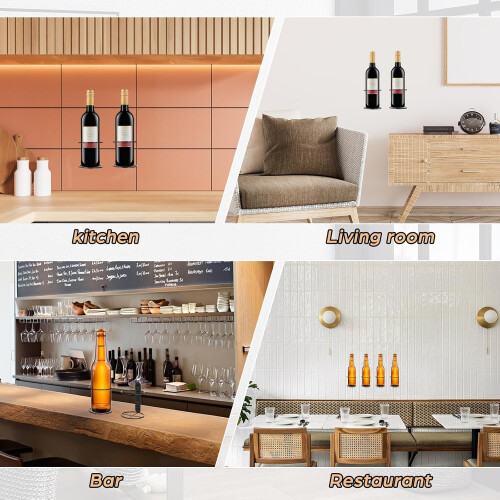 2pcs Single Wine Rack Wall Wine Holder Creative Decorative Shape Iron Sturdy for Bars and Shops 2