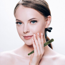 3 st Jade Gua Sha ansiktsmassageverktyg Skrapmassagepinne för ansikte och hals hudvård skönhetsverktyg