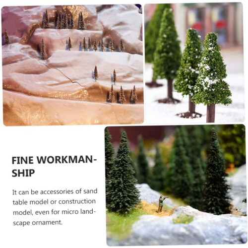 30Pcs Mixed Pine Tree Model Set for Landscape Layout Scenery, Miniature Wire Trunk Trees 2