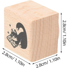 Vintage Katzen-Holzstempel, 2 Stück, für DIY-Scrapbooking und Journaling, Retro-Holzbastelstempel