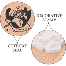 Vintage Katzen-Holzstempel, 2 Stück, für DIY-Scrapbooking und Journaling, Retro-Holzbastelstempel