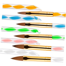 2 juegos de bolígrafos de cristal para decoración de uñas, pinceles de manicura, varillas espirales acrílicas y herramientas para uñas.