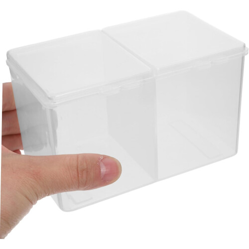 2 τεμάχια Elegant Safe Cosmetics Cotton Storage Box Rack για Μακιγιάζ με Βαμβάκι 2