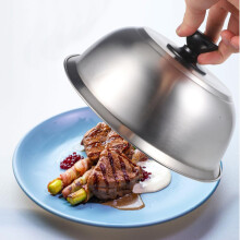 2 Stück Edelstahl-Grilldeckel für Steaks, 20 cm und 22 cm, Abdeckhauben, Topf- und Pfannenzubehör