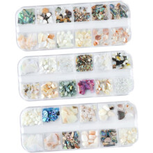 2 Sets Natural Shell Flake Nail Decor Fashionable Manicure Accessory Lightweight Chic Nail Ornament for Women