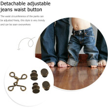 2 set di bottoni per jeans in acciaio inossidabile rimovibili per la riduzione del girovita con fibbie universali