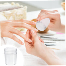 2er-Set transparente Nagelkunst-Stempel, Silikon und Schaber für Maniküre-Designs für Anfänger und Profis