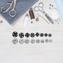 Botones a presión de metal para coser, cierres para ropa, manualidades, kit de cierres a presión