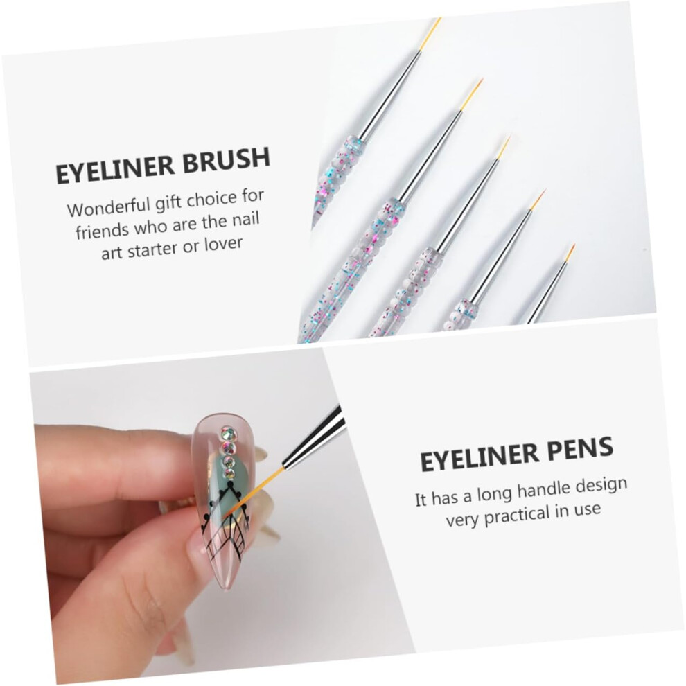 Hkhbjs Nail Art Drawing Line Pens 10Pcs Set Ultra-Fine Glitter Handle Manicure Pigment Tools For Diy Nail Salon Use