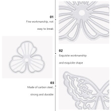Juego de plantillas de troqueles de corte de acero al carbono para manualidades, 2 piezas, mariposa, flor, scrapbooking.