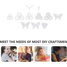 DIY snijmallen van koolstofstaal, sjabloonset van 2 stuks, vlinder- en bloemsnijmal voor scrapbooking