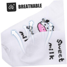 2er-Set Damen-Baumwollsocken mit niedlichem Kuhmuster, Cartoon-Knöchelsocken