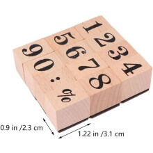 Holz-Zahlenstempel-Set, 2er-Pack, geschnitzte Gummistempel, DIY-Scrapbooking- und Bastelzubehör