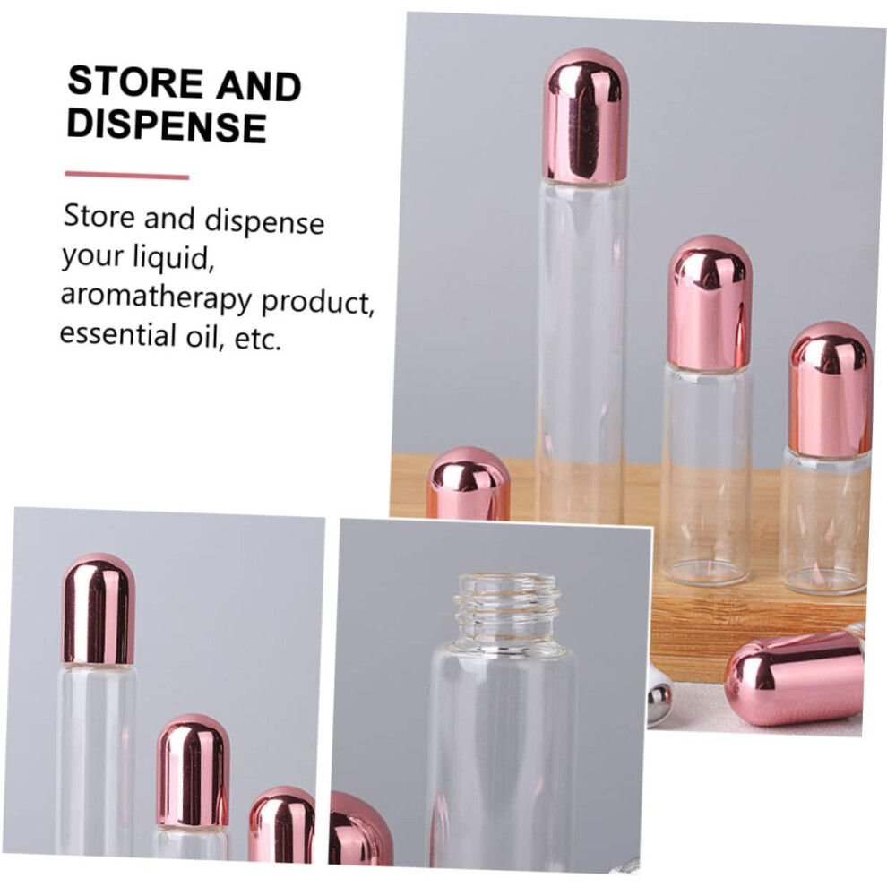 Hkhbjs 20Pcs Essential Oil Roller Bottle Empty Glass Perfume Bottle Refillable Oil Roller