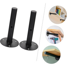 2 Stück industrielle Regalträger aus Eisen für schwebende Holzregale, Wandmontage-Halterungen