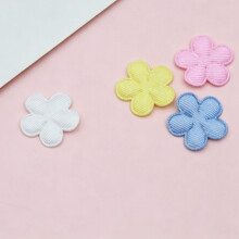 30 Stück 2 cm bunte Stoff-Blumen-Applikationen,-Gelb