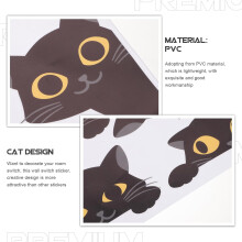 Bögen Steckdosenaufkleber mit Katzenmotiv, abnehmbare PVC-Leuchtetiketten, einfach anzubringen, schwarze Aufkleber