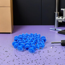 25 Stück blaue Trampolin-Sicherheitsnetz-Pfostenkappen aus Kunststoff, 2,5 cm Durchmesser, Ersatzzubehör