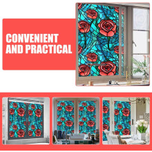 2pcs Flower Window Film Glass Window Cling Privacy Static Cling Stained Glass Film PVC Material