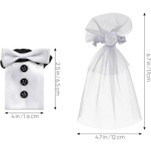 Paar Weinflaschenhüllen für Hochzeiten, aus Stoff, kompakt und praktisch gestaltet