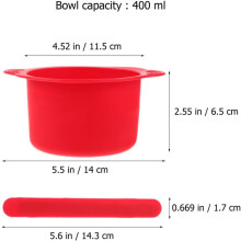 2 ciotole scaldacera in silicone da 400 ml con bastoncini, rivestimenti per fusore di cera resistenti al calore