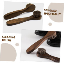 Kit de limpieza de zapatos con 2 cepillos para lustrar zapatos, mango de madera y cerdas, para un pulido eficaz.