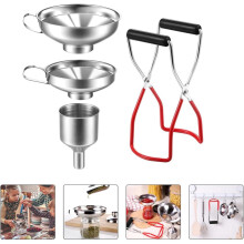 Funis de cozinha de 4 PCs Funil de aço inoxidável anti-deslizante enchendo garrafas prata para sala de jantar em casa