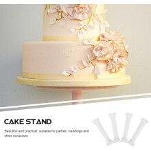 4pcs White Round Cake Pillars Made of Sturdy Pp Material, Steady and Stable Cake Decorating Supports