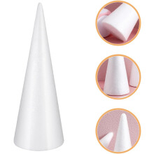 4 weiße, feste Schaumstoffkegel für Bastelarbeiten, DIY-Blumenarrangements und Dekorationen, 25 cm, Polyfoam-Bastelbedarf