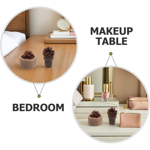 2-pack set med eteriska oljor i massivt trä med kottedesign 2
