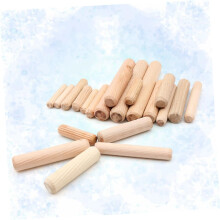 200er-Packung 6 mm x 30 mm Eukalyptus-Holzdübel, gerade, geriffelte Stifte für Möbelreparaturen und Bastelarbeiten