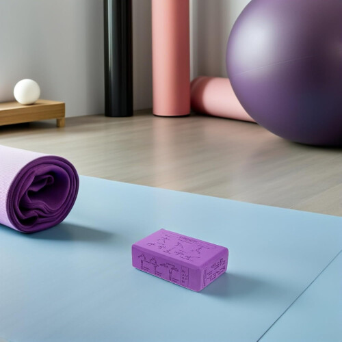 High-Density EVA Yoga Blocks Set 2pcs Non-Slip Soft Foam Bricks with Strap