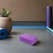 Juego de 2 bloques de yoga de EVA de alta densidad, antideslizantes y de espuma suave con correa.