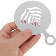 Stencil per decorazione caffè con modelli spray riutilizzabili, 4 pezzi in acciaio inossidabile per un maggiore impatto visivo.