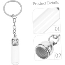 3-teiliges Set aus drei wiederbefüllbaren Parfümflaschen-Schlüsselanhängern aus Glas (klein, mittel, groß)