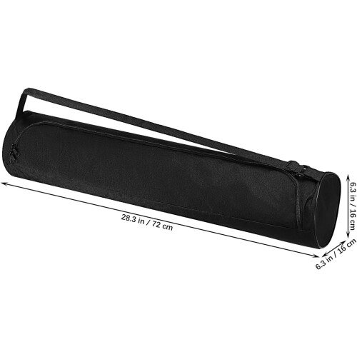 2Pcs Black Oxford Cloth Yoga Mat Carrier Backpack with Rubber Padding, Adjustable Shoulder Strap 1