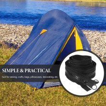 Extended Double-Sided Resin Tent Zippers Black 200cm 2pcs for Outdoor Sewing Accessories Tailor Bag