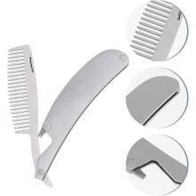 3pcs Men Comb Hairdressing Comb Moustache Brush Foldable Pocket for Hairstyling and Beard Care