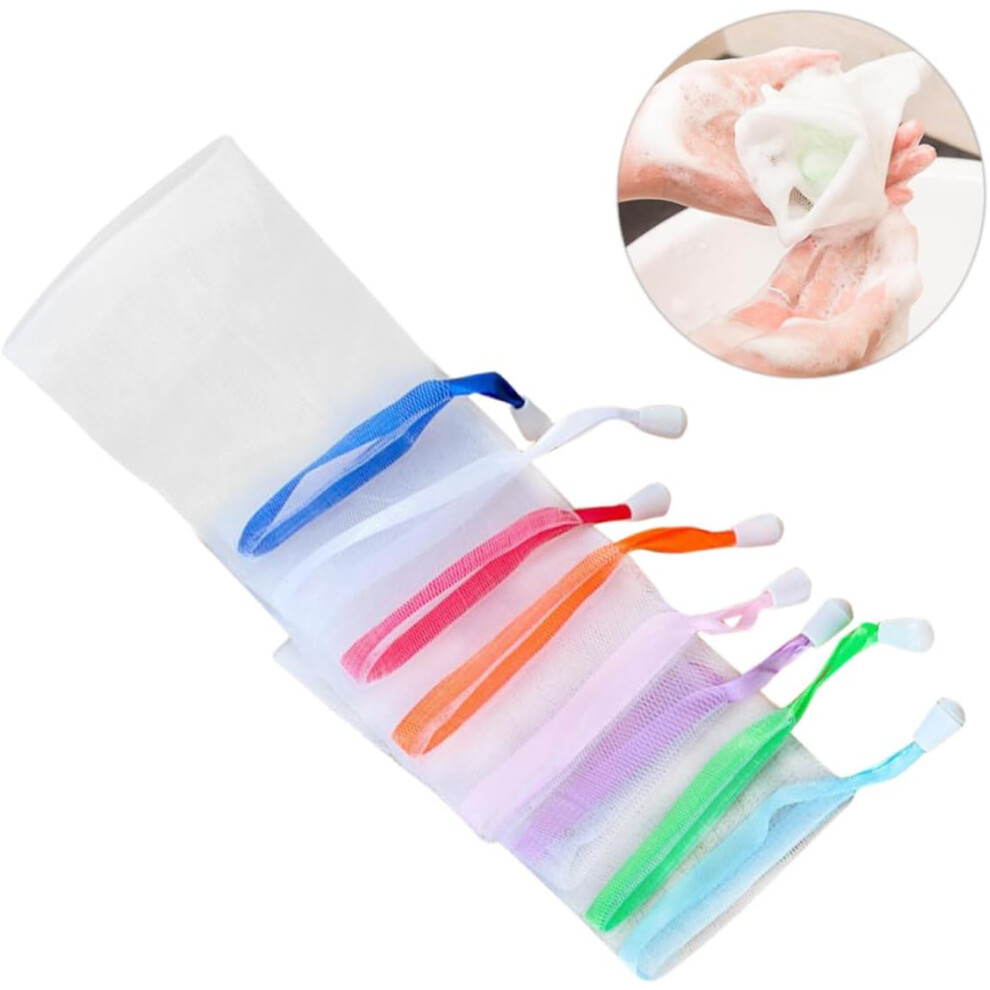 Hkhbjs 25Pcs Handmade Soap Foaming Nets Nylon Drawstring Soap Saver Bags