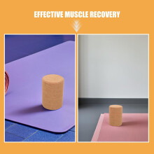 2 rodillos de yoga de corcho natural de alta densidad de 5x15 cm, mini cilindros de masaje muscular