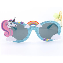 3 gafas de fiesta de unicornio de dibujos animados, accesorios duraderos e indeformables para celebraciones de cumpleaños.