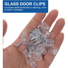 20 Stück Glas-Spiegelclips, Kunststoff-Schranktürhalter, Befestigungsschrauben