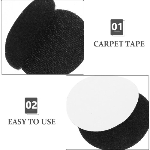20 Pairs Self Adhesive Hook and Loop Dots Black Nylon and Polyester Multipurpose 2