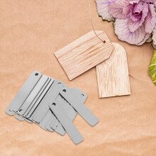 25 etiquetas rectangulares de metal de acero inoxidable para estampar y llaveros.
