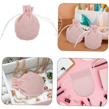 20 bolsitas pequeñas de terciopelo con cordón para joyas. Elegantes bolsas de terciopelo con cordón para guardar joyas.