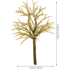 Arbres miniatures en plastique sans feuilles, 30 pièces, marron