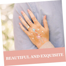 Lot de 3 autocollants strass pour les mains, maquillage corporel temporaire, bijoux de visage pour filles, fĂŞtes et festivals.